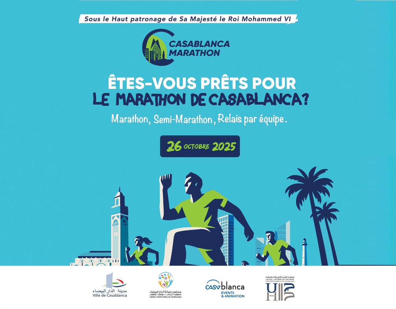 L’UH2C partenaire institutionnel officiel de la 16ᵉ édition du Marathon International de Casablanca 2025 – Parcours Relais 