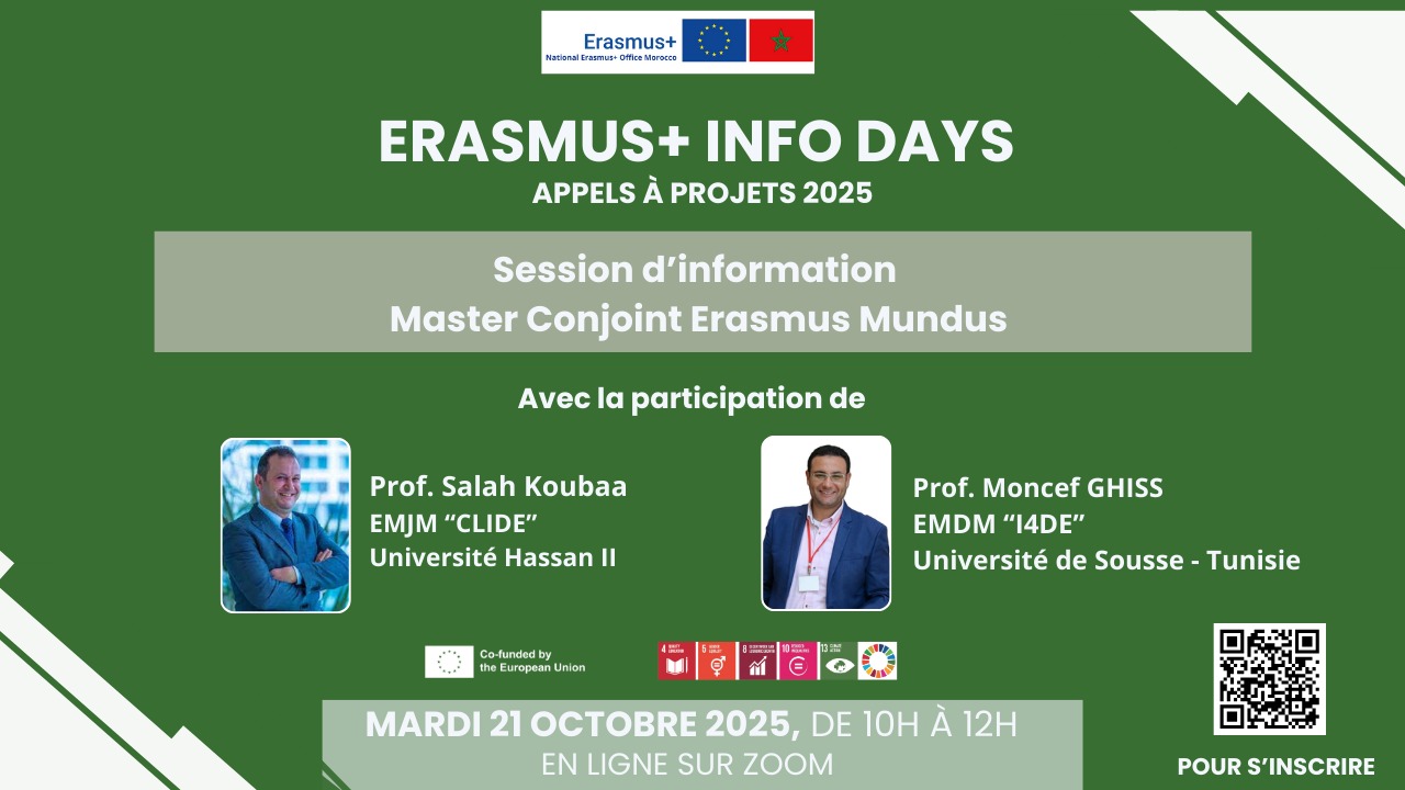 SESSIONS D'INFORMATION "ERASMUS INFO DAYS"